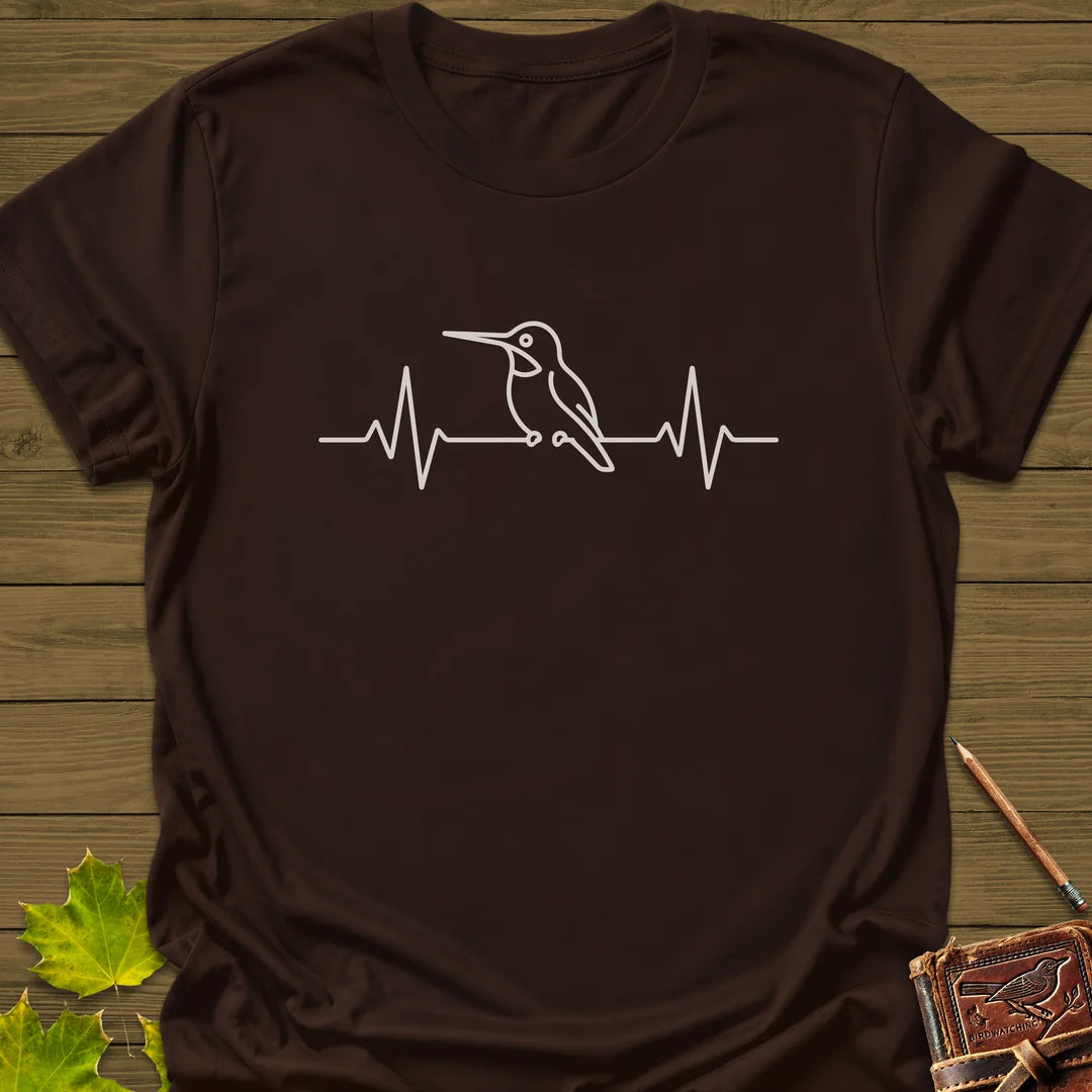 Heartbeat Hummingbird T-Shirt in Dark Chocolate