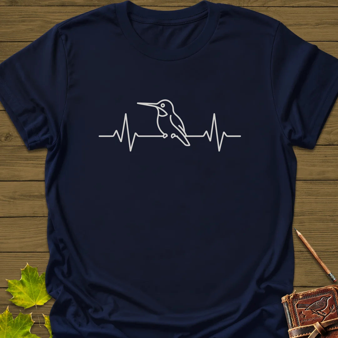 Heartbeat Hummingbird T-Shirt in Navy