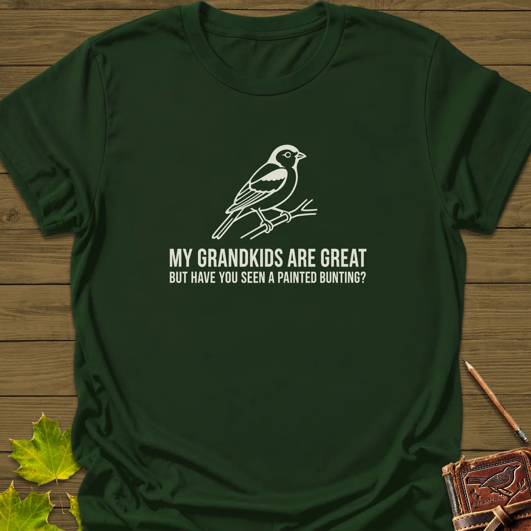 Painted Bunting Pride T-Shirt in Forest Green