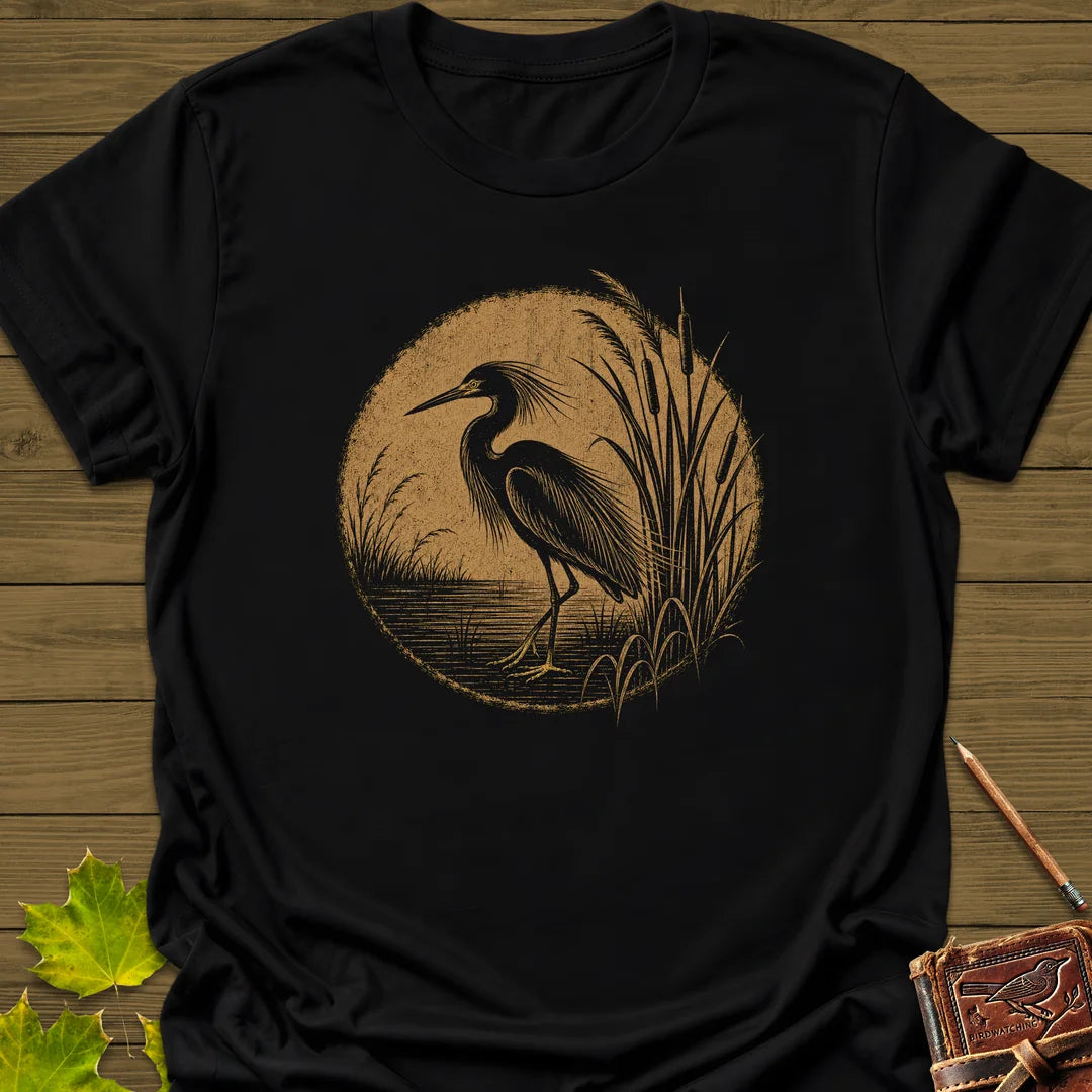 Marsh Egret T-Shirt in Black