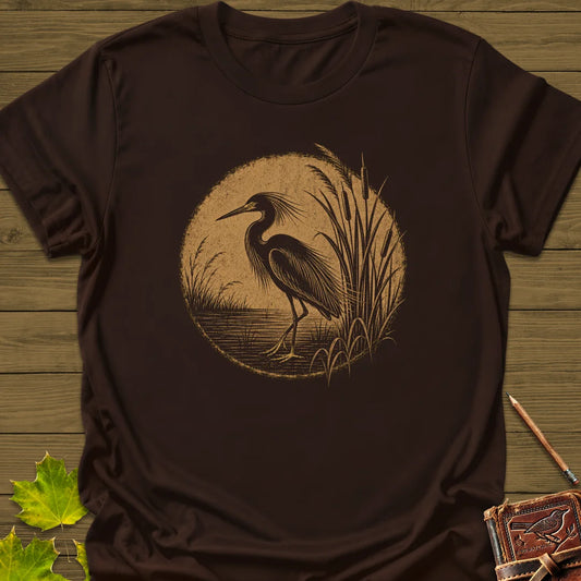 Marsh Egret T-Shirt in Dark Chocolate