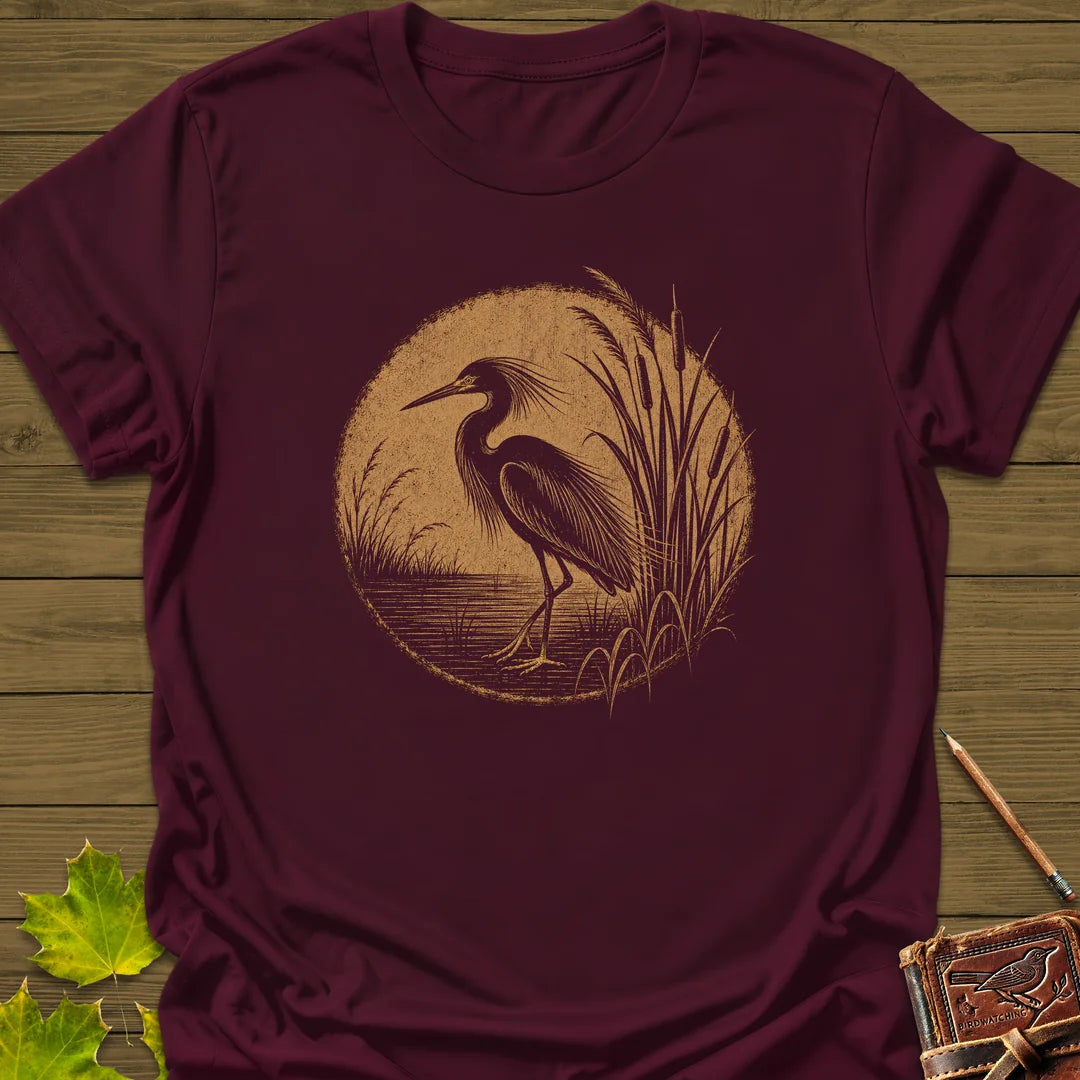 Marsh Egret T-Shirt in Maroon