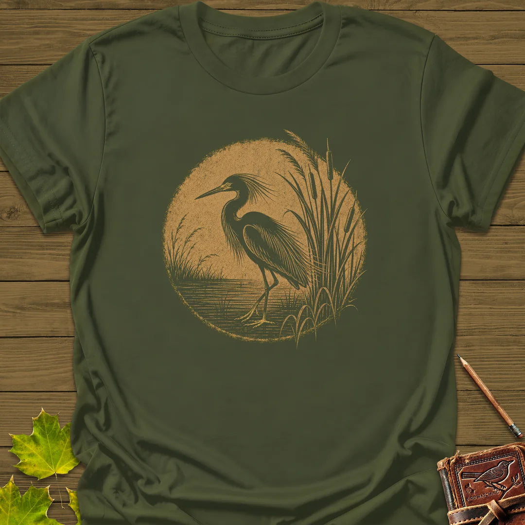 Marsh Egret T-Shirt in Military Green