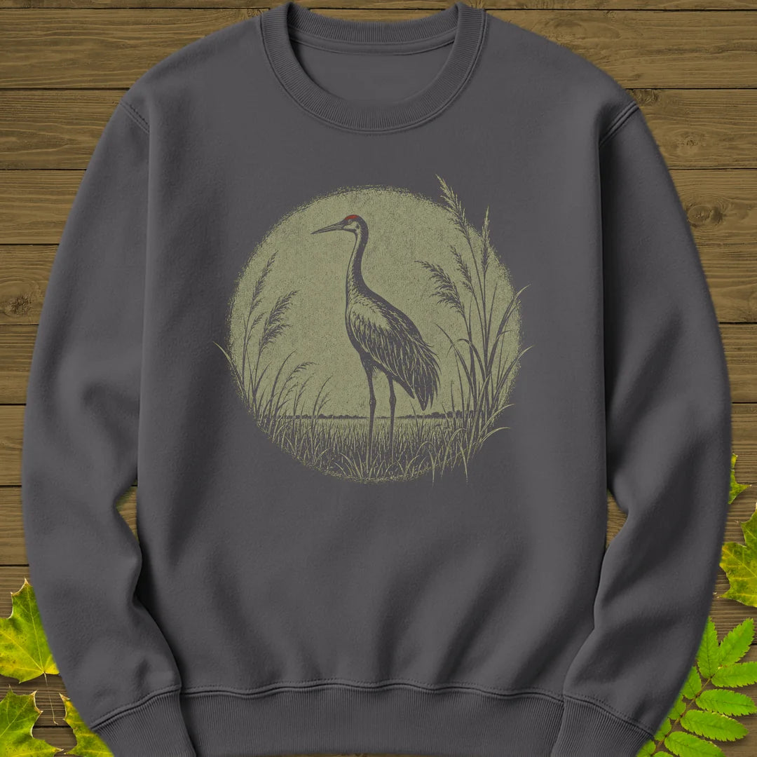 Prairie Crane Sweatshirt in Charcoal