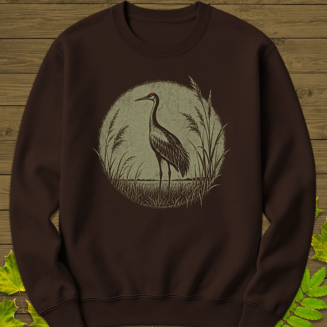 Prairie Crane Sweatshirt in Dark Chocolate