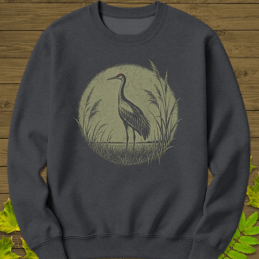 Prairie Crane Sweatshirt in Dark Heather