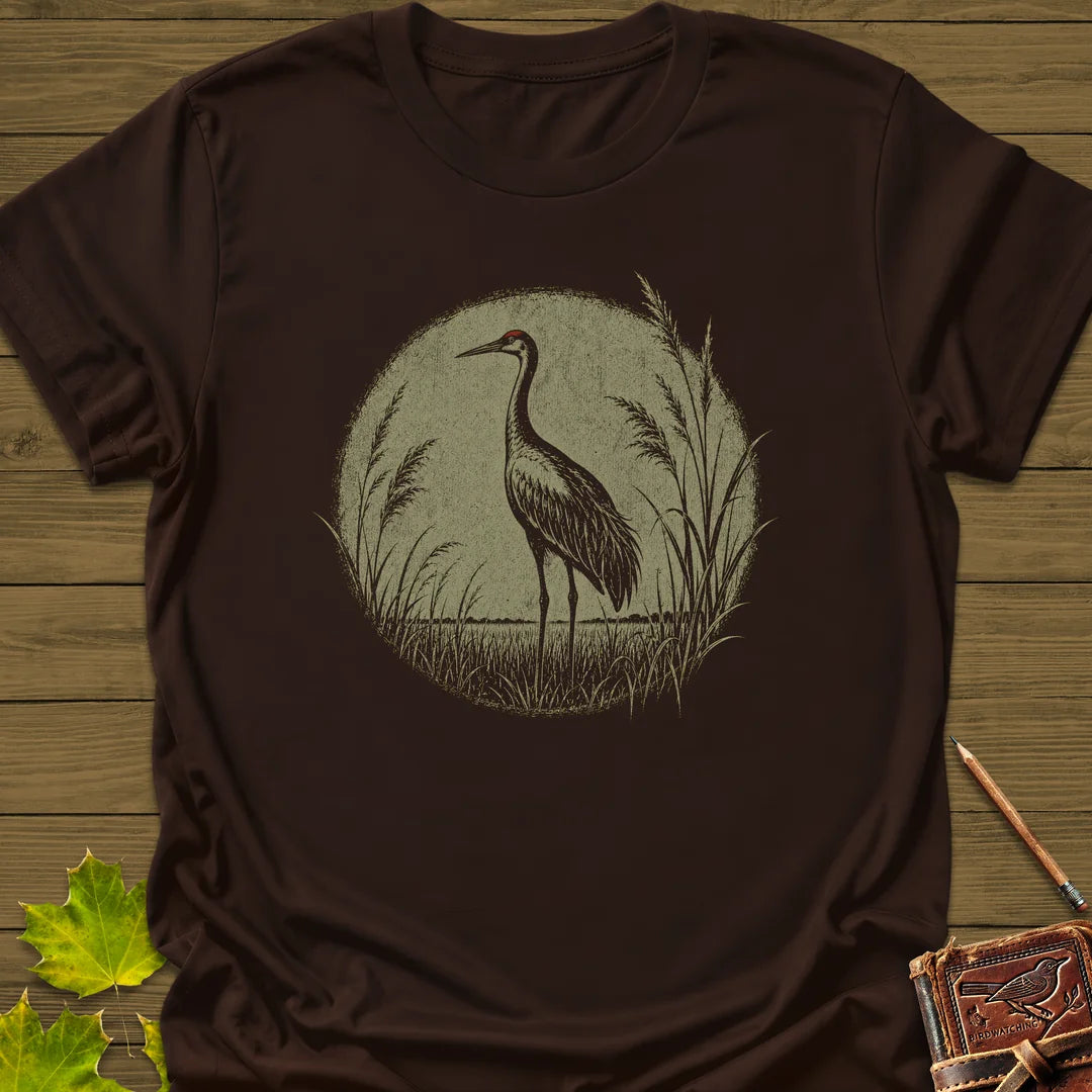 Prairie Crane T-Shirt in Dark Chocolate