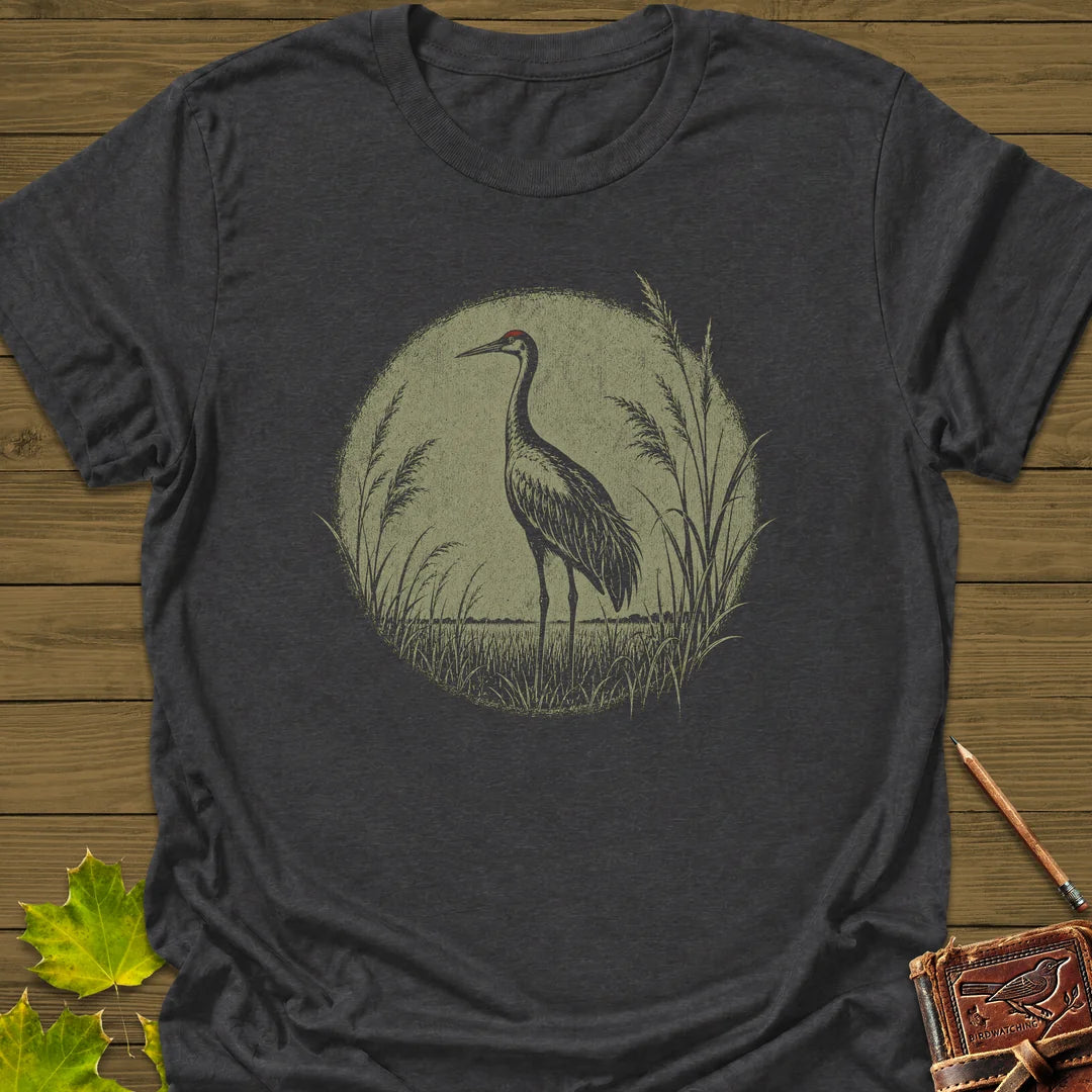 Prairie Crane T-Shirt in Dark Heather