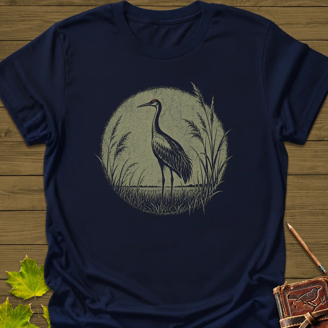 Prairie Crane T-Shirt in Navy