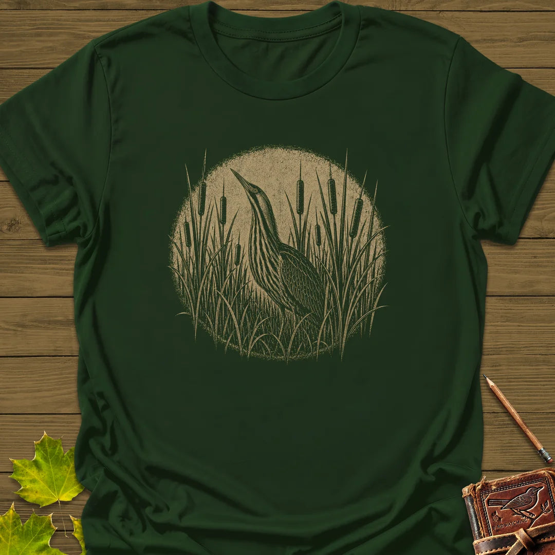 Hidden Bittern T-Shirt in Forest Green