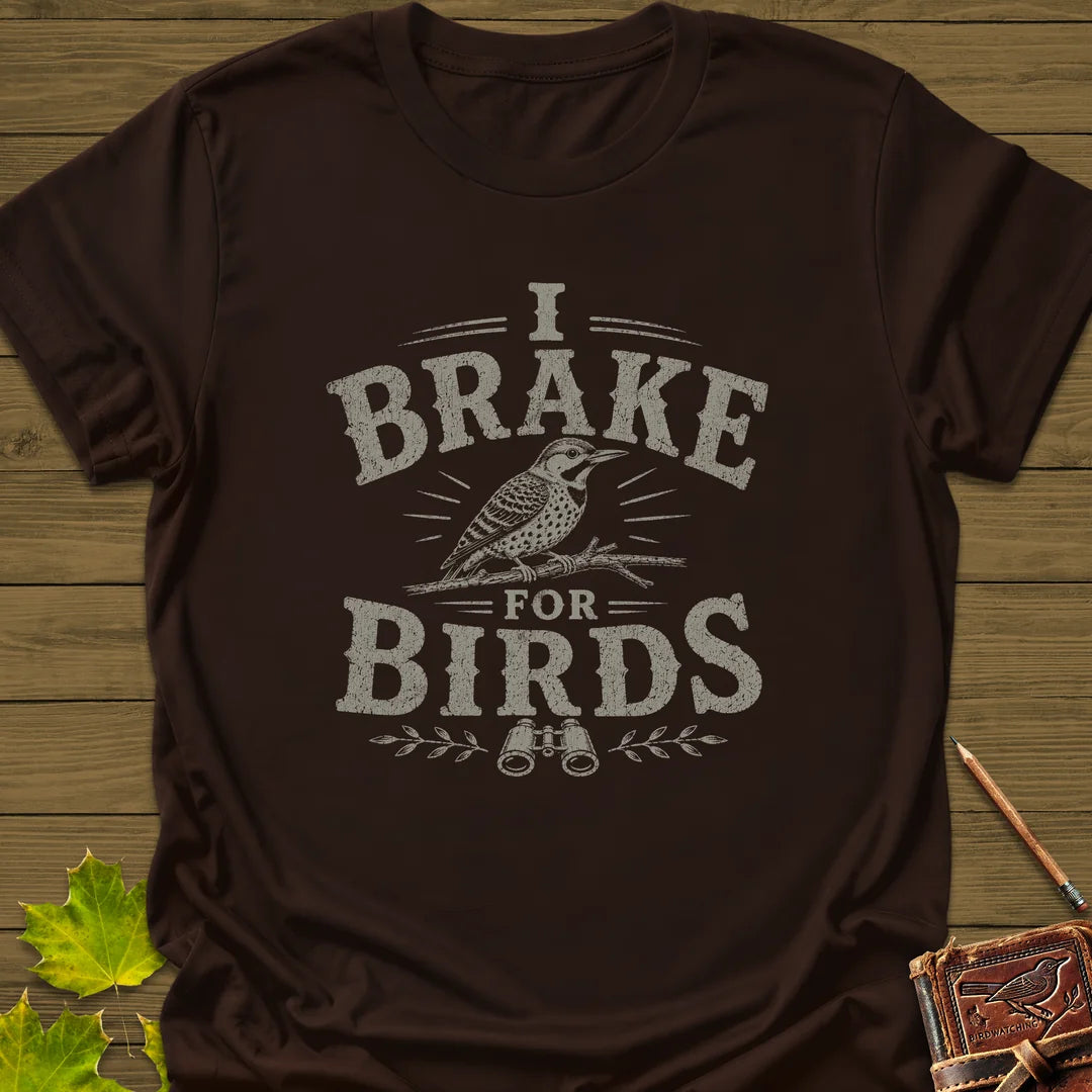 Brake For Birds T-Shirt in Dark Chocolate