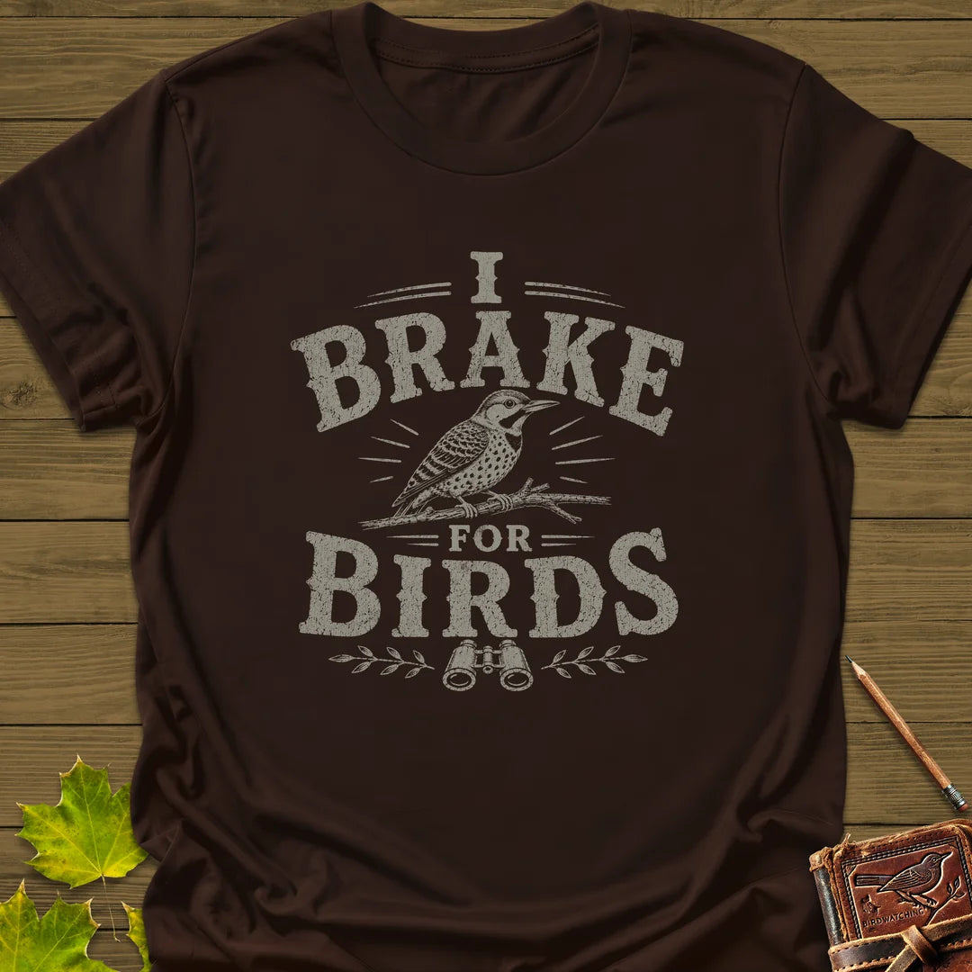 Brake For Birds T-Shirt in Dark Chocolate