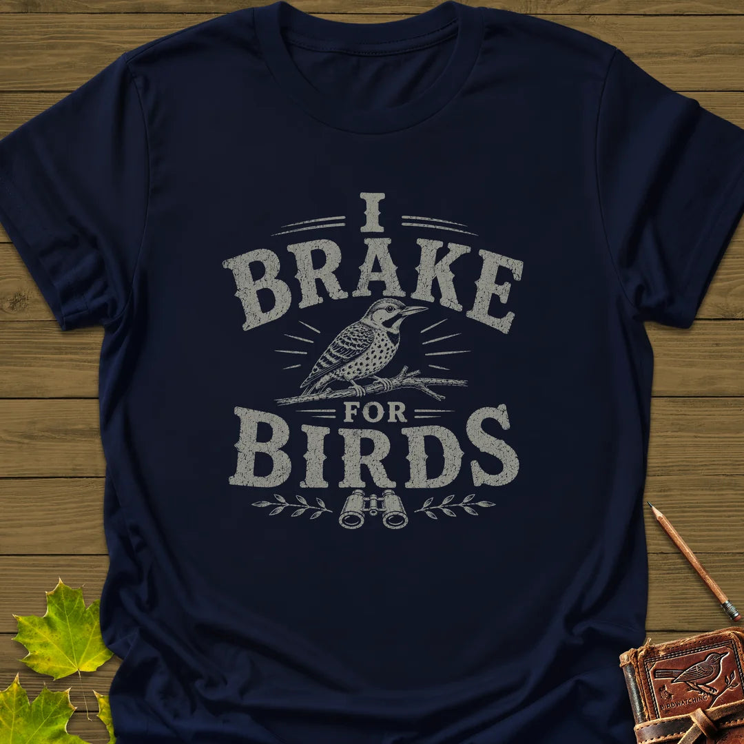 Brake For Birds T-Shirt in Navy