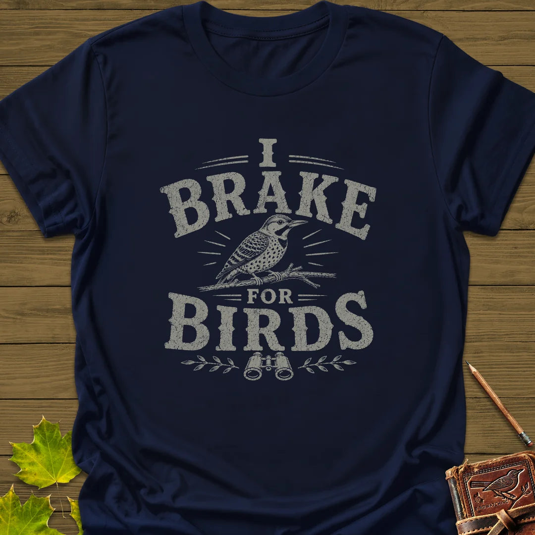 Brake For Birds T-Shirt in Navy
