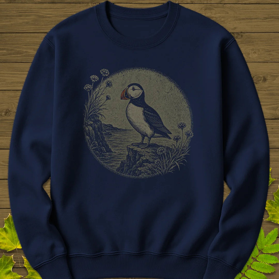 Cliff Puffin Sweatshirt in Navy