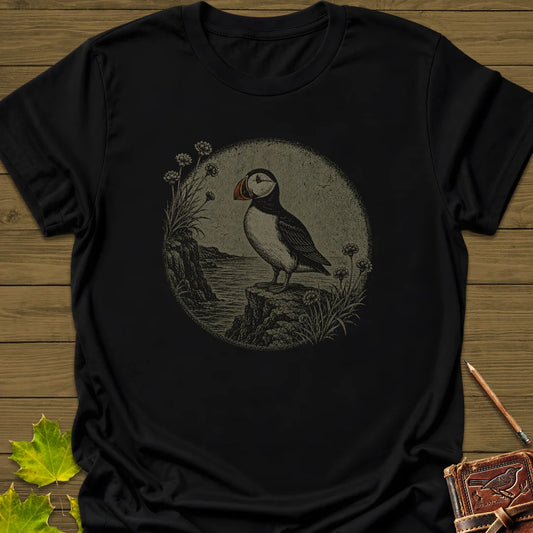 Cliff Puffin T-Shirt in Black