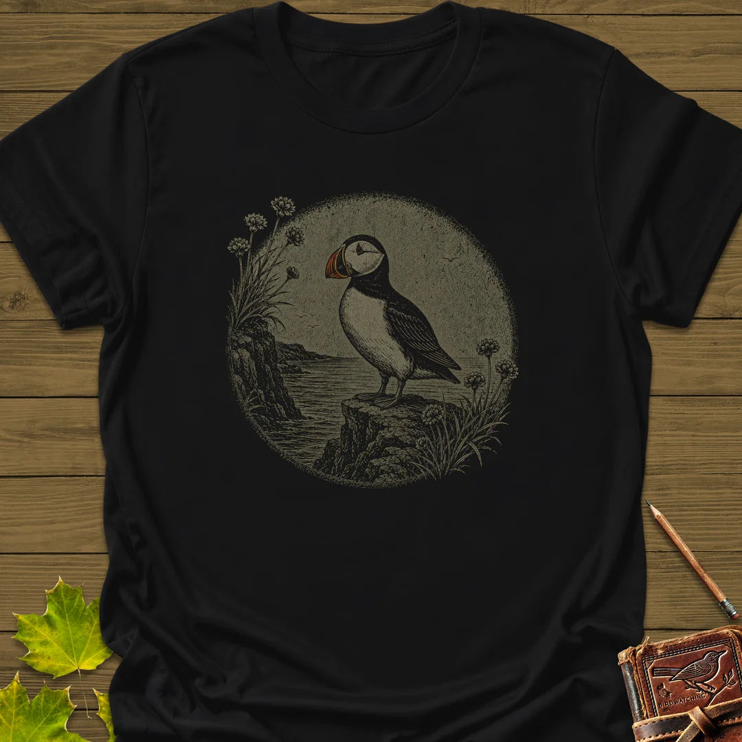 Cliff Puffin T-Shirt in Black