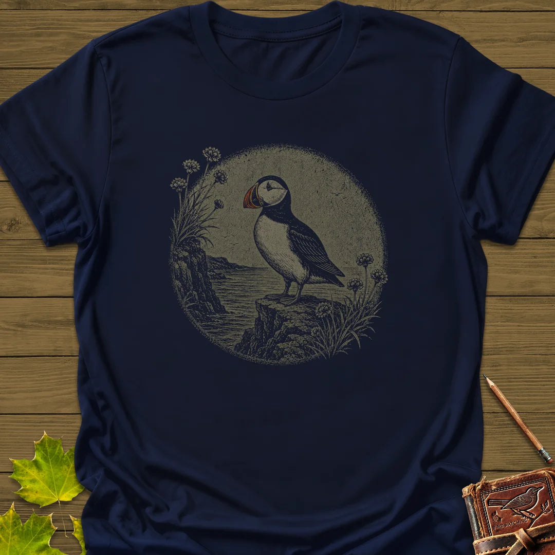 Cliff Puffin T-Shirt in Navy