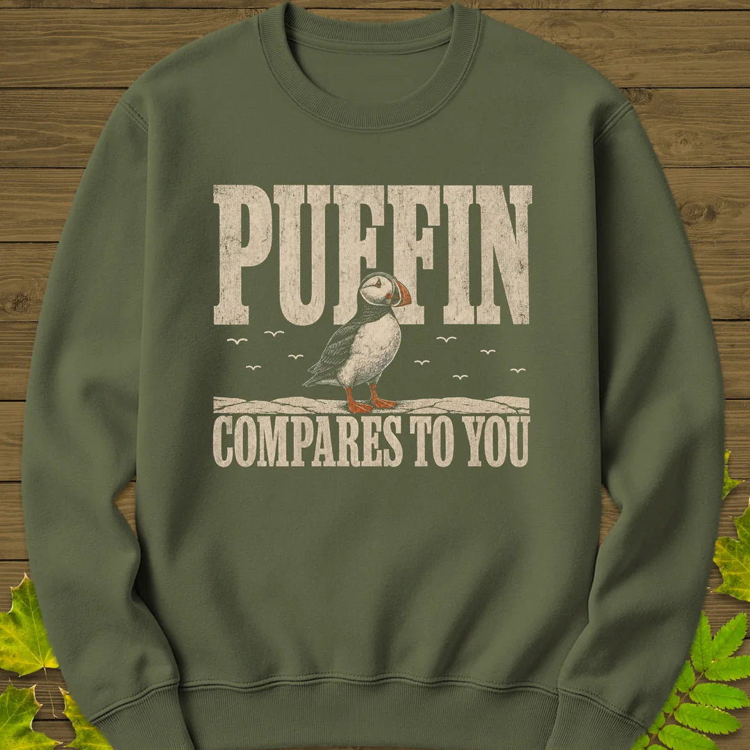 Puffin Compares Sweatshirt in Military Green