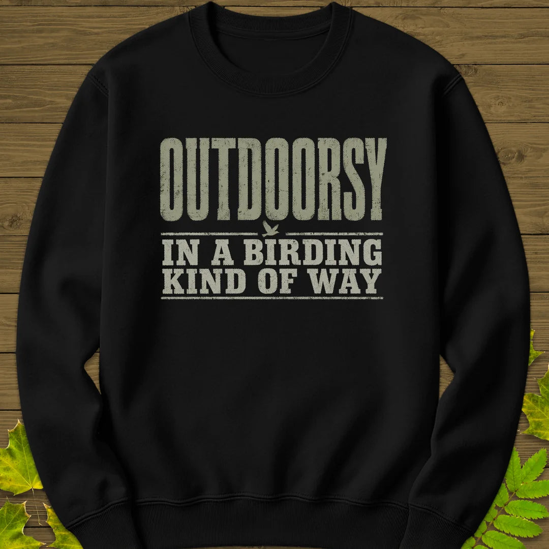 Outdoorsy Birding Sweatshirt in Black