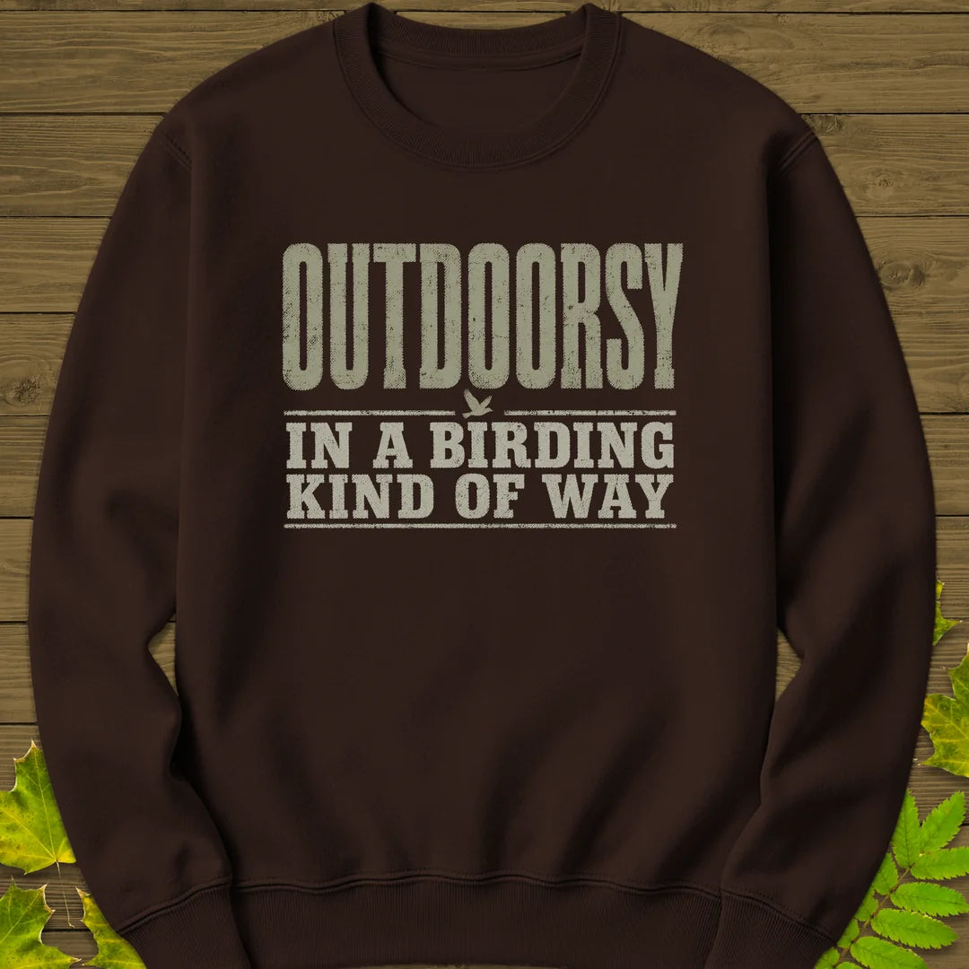 Outdoorsy Birding Sweatshirt in Dark Chocolate