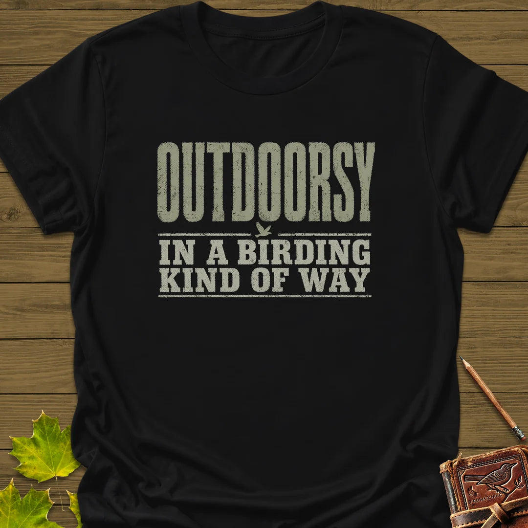 Outdoorsy Birding T-Shirt in Black