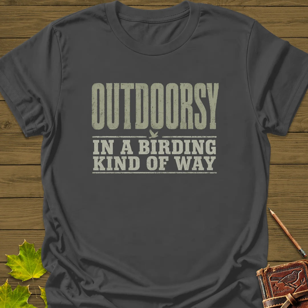 Outdoorsy Birding T-Shirt in Charcoal