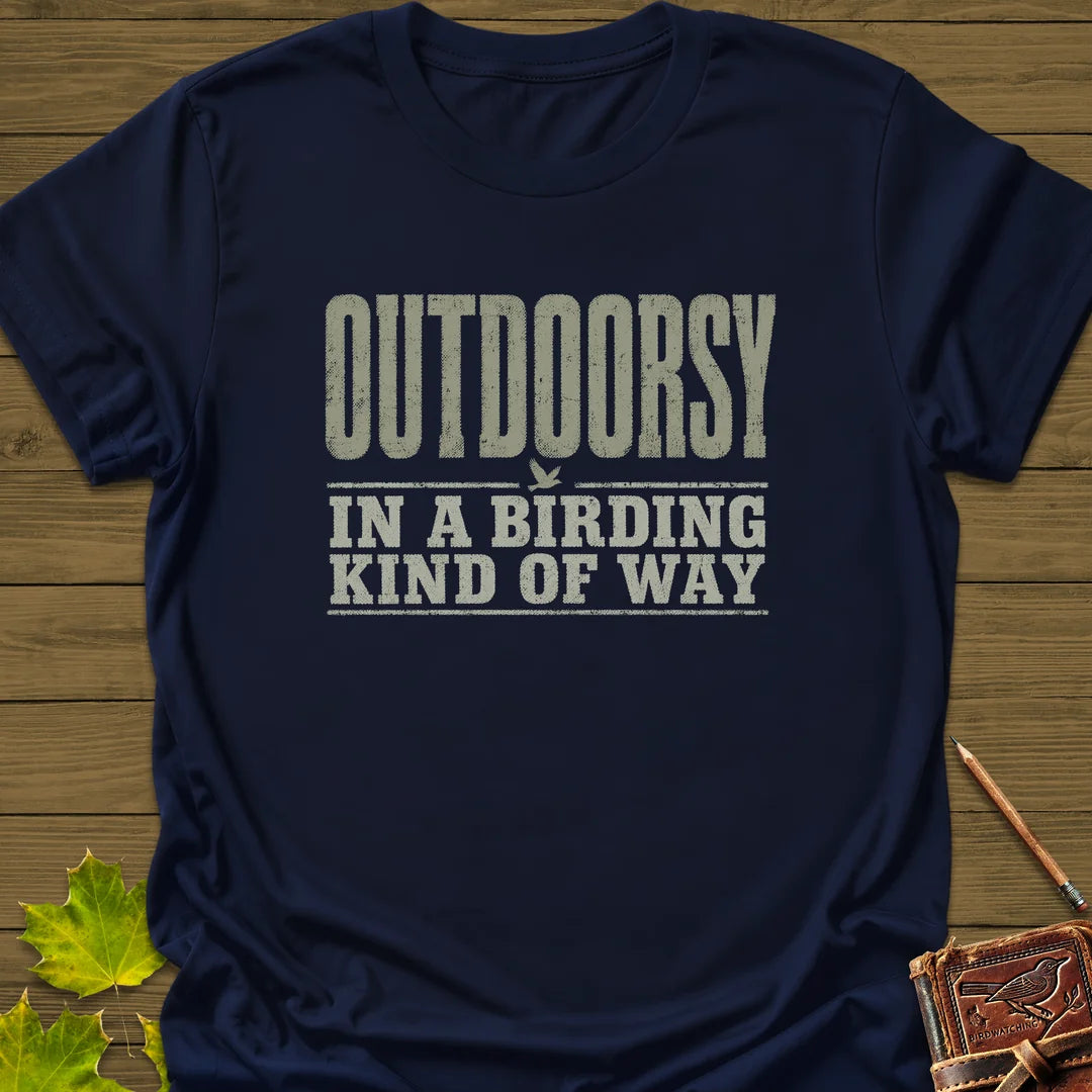 Outdoorsy Birding T-Shirt in Navy