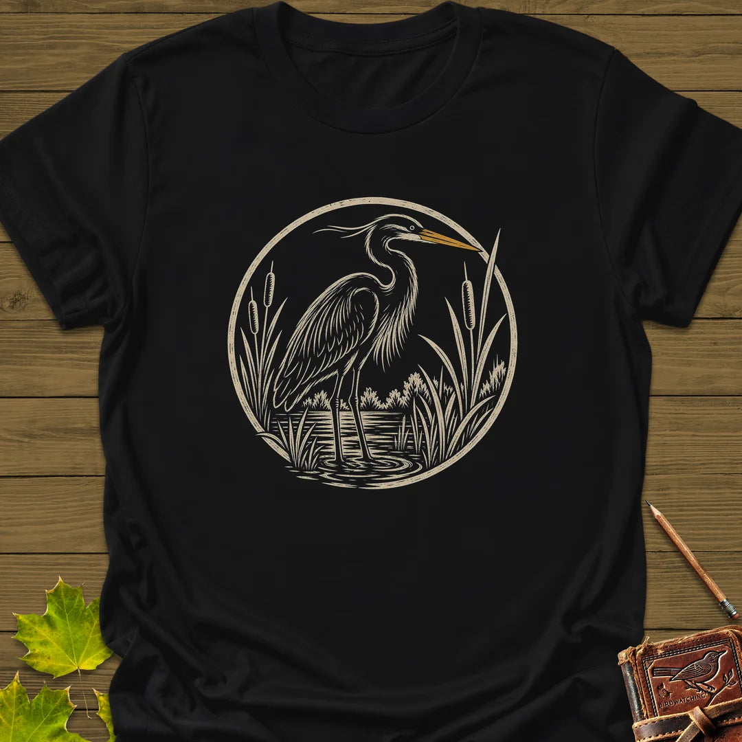 Marshland Elegance T-Shirt in Black