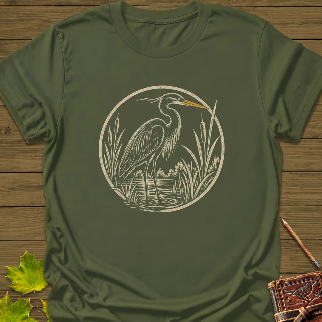 Marshland Elegance T-Shirt in Military Green