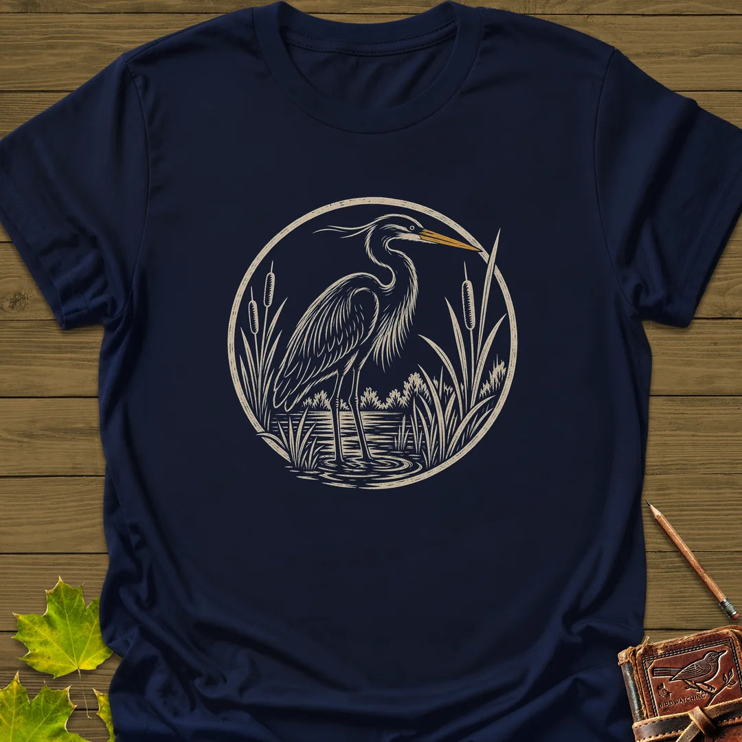 Marshland Elegance T-Shirt in Navy