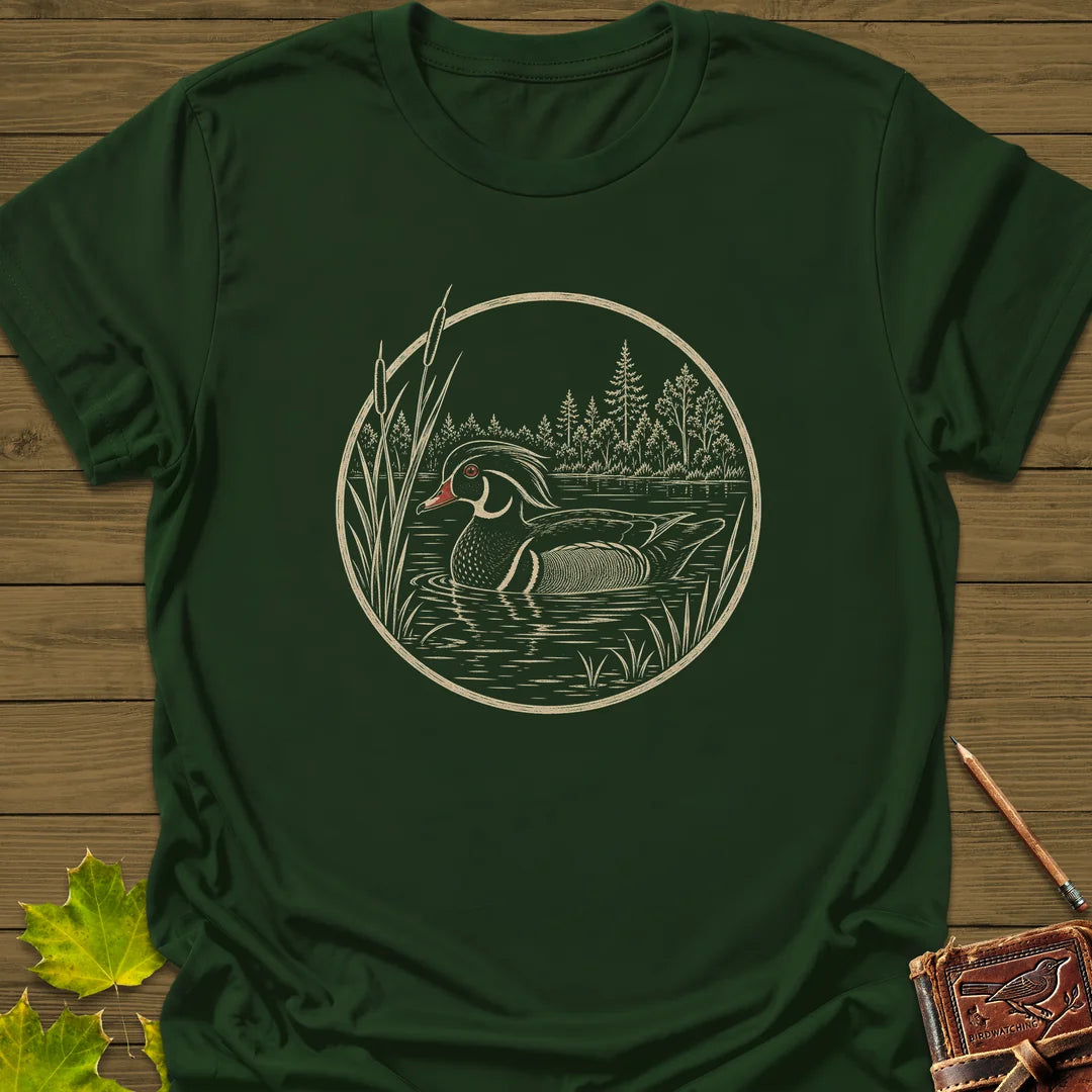 Pond Wanderer T-Shirt in Forest Green