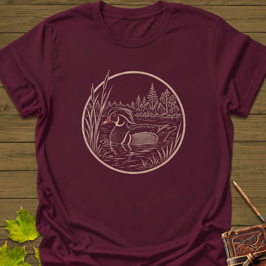 Pond Wanderer T-Shirt in Maroon