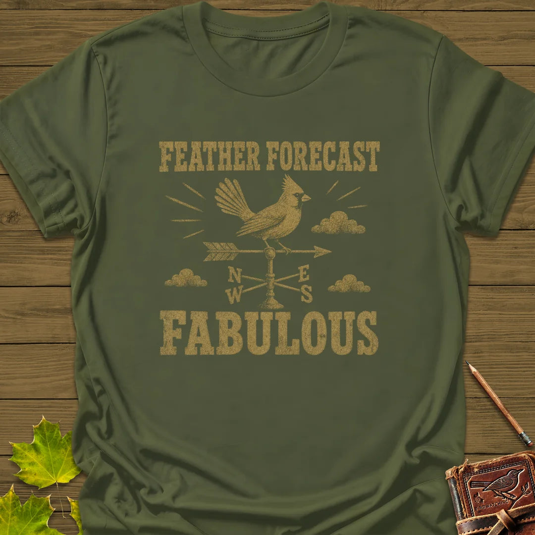 Feather Forecast T-Shirt in Military Green