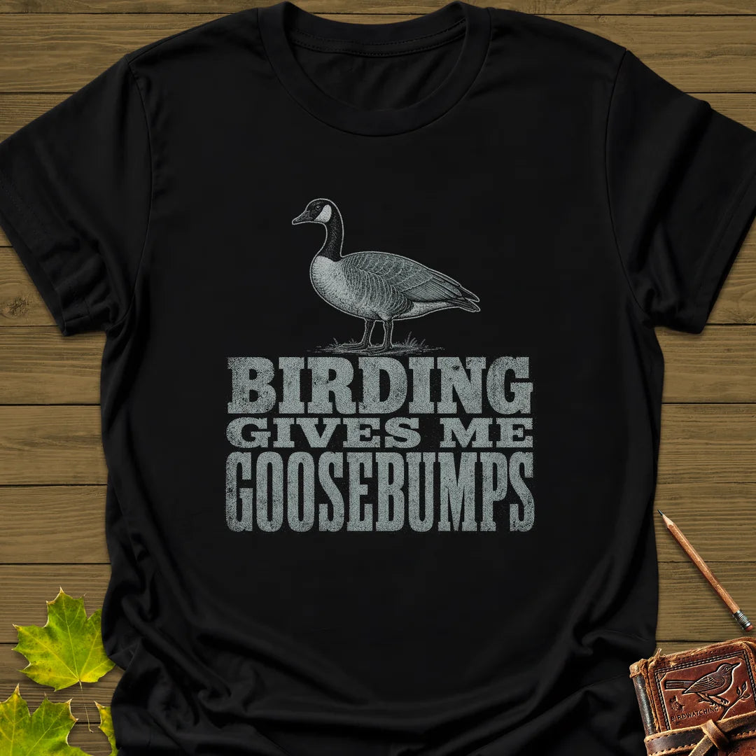 Birding Goosebumps T-Shirt in Black