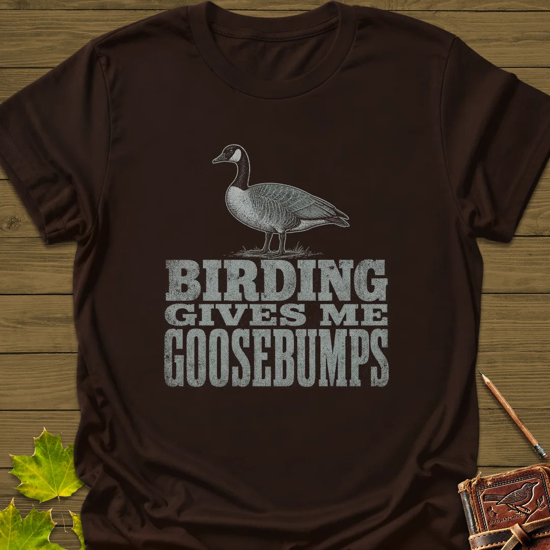 Birding Goosebumps T-Shirt in Dark Chocolate