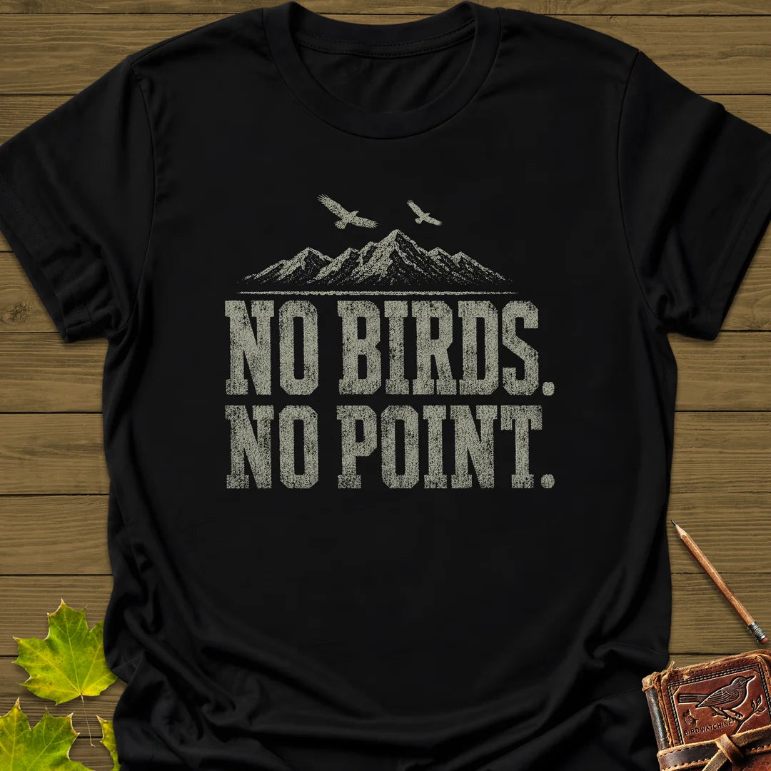 No Birds No Point T-Shirt in Black