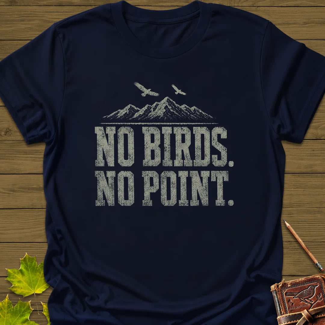 No Birds No Point T-Shirt in Navy