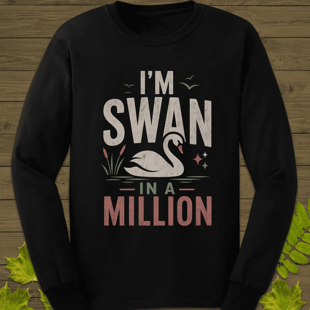 Swan In A Million Long Sleeve in Black