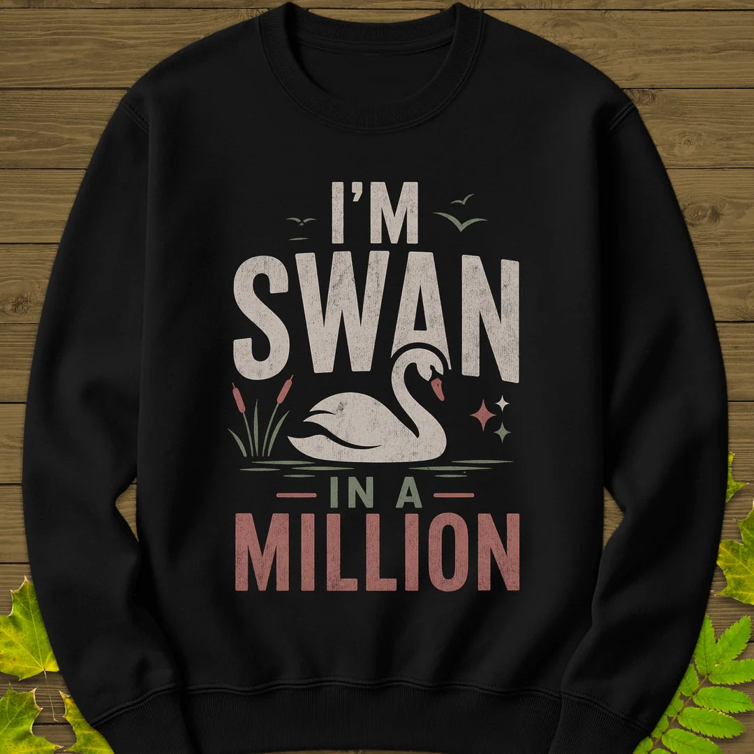 Swan In A Million Sweatshirt in Black