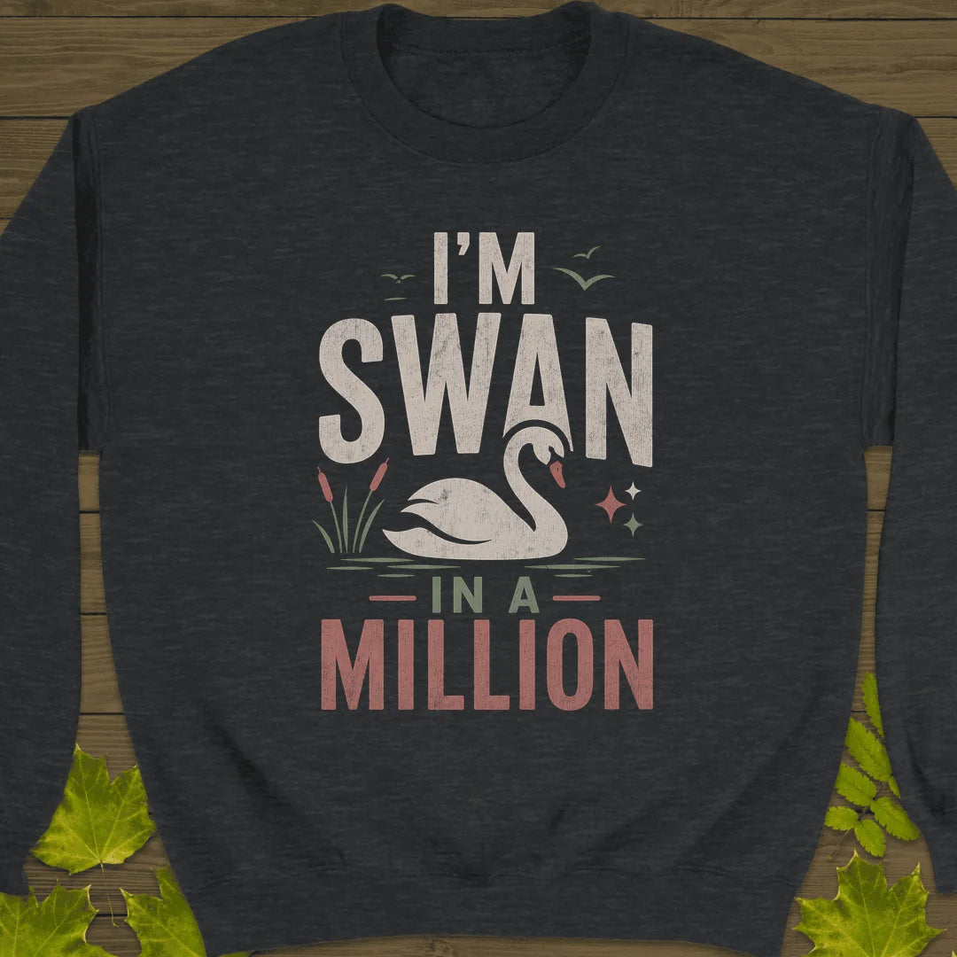 Swan In A Million Sweatshirt in Dark Heather