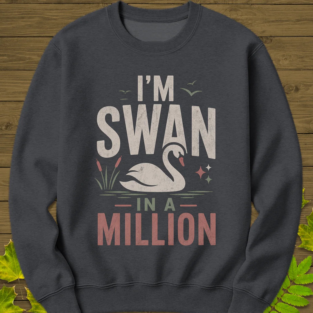 Swan In A Million Sweatshirt in Dark Heather