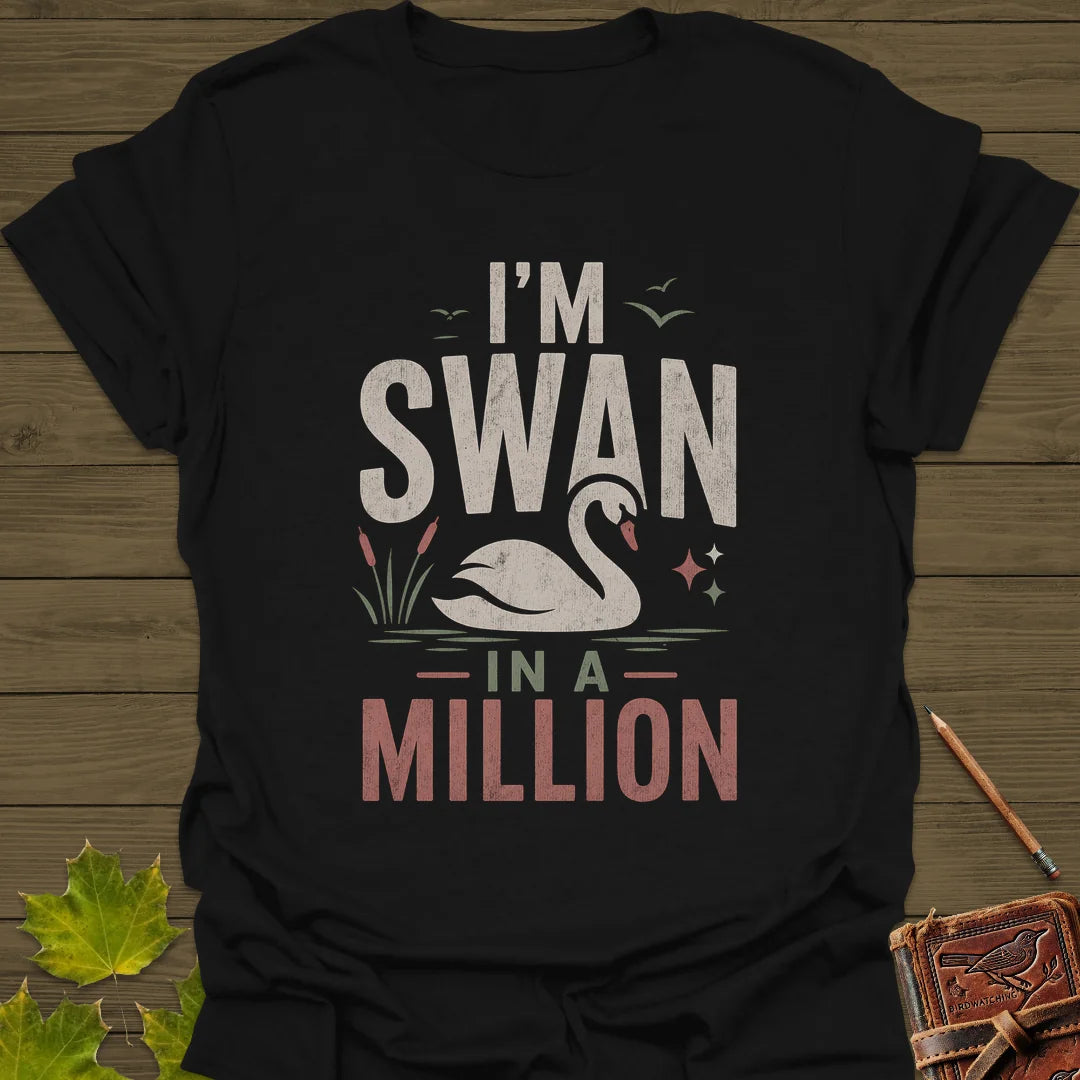 Swan In A Million T-Shirt in Black