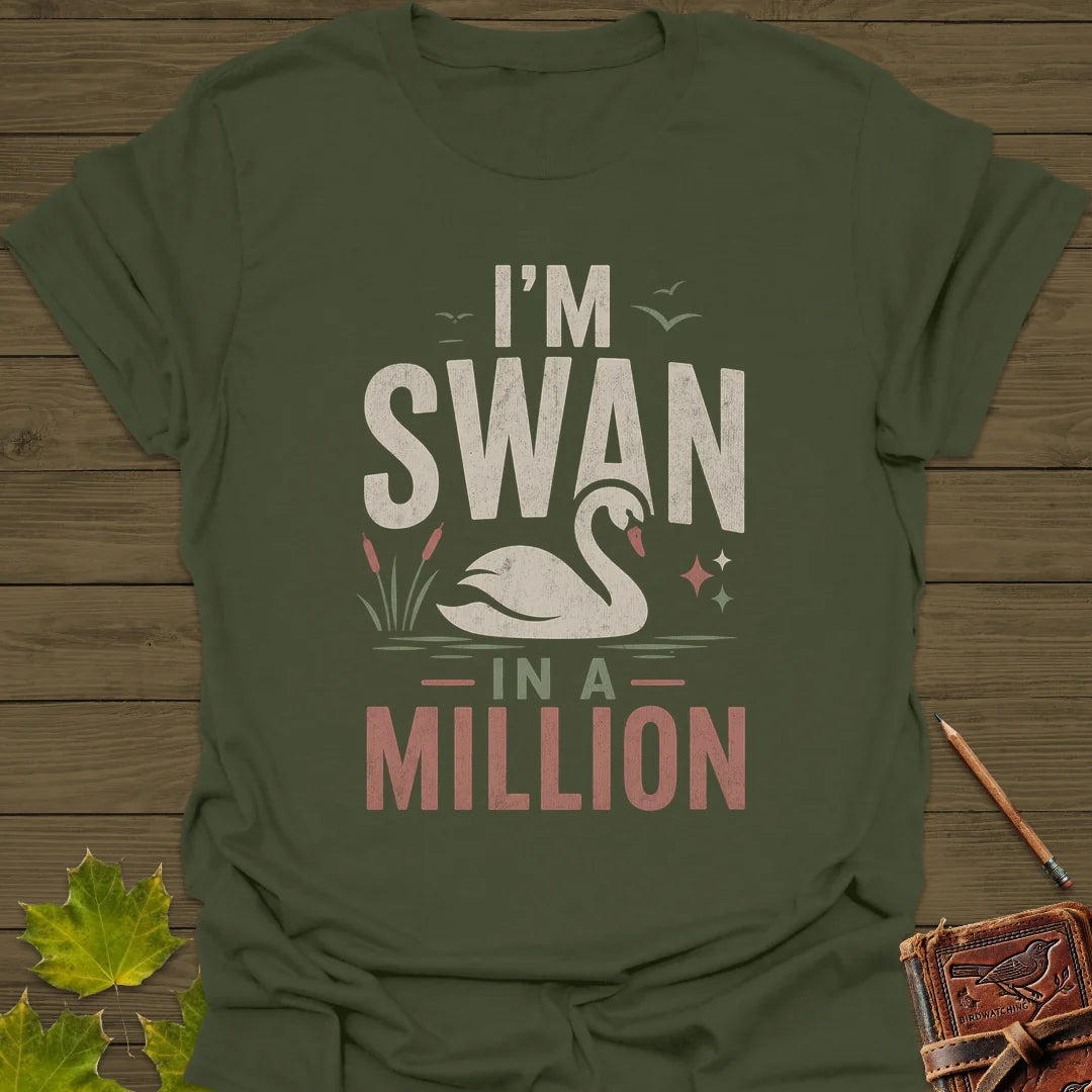 Swan In A Million T-Shirt in Military Green