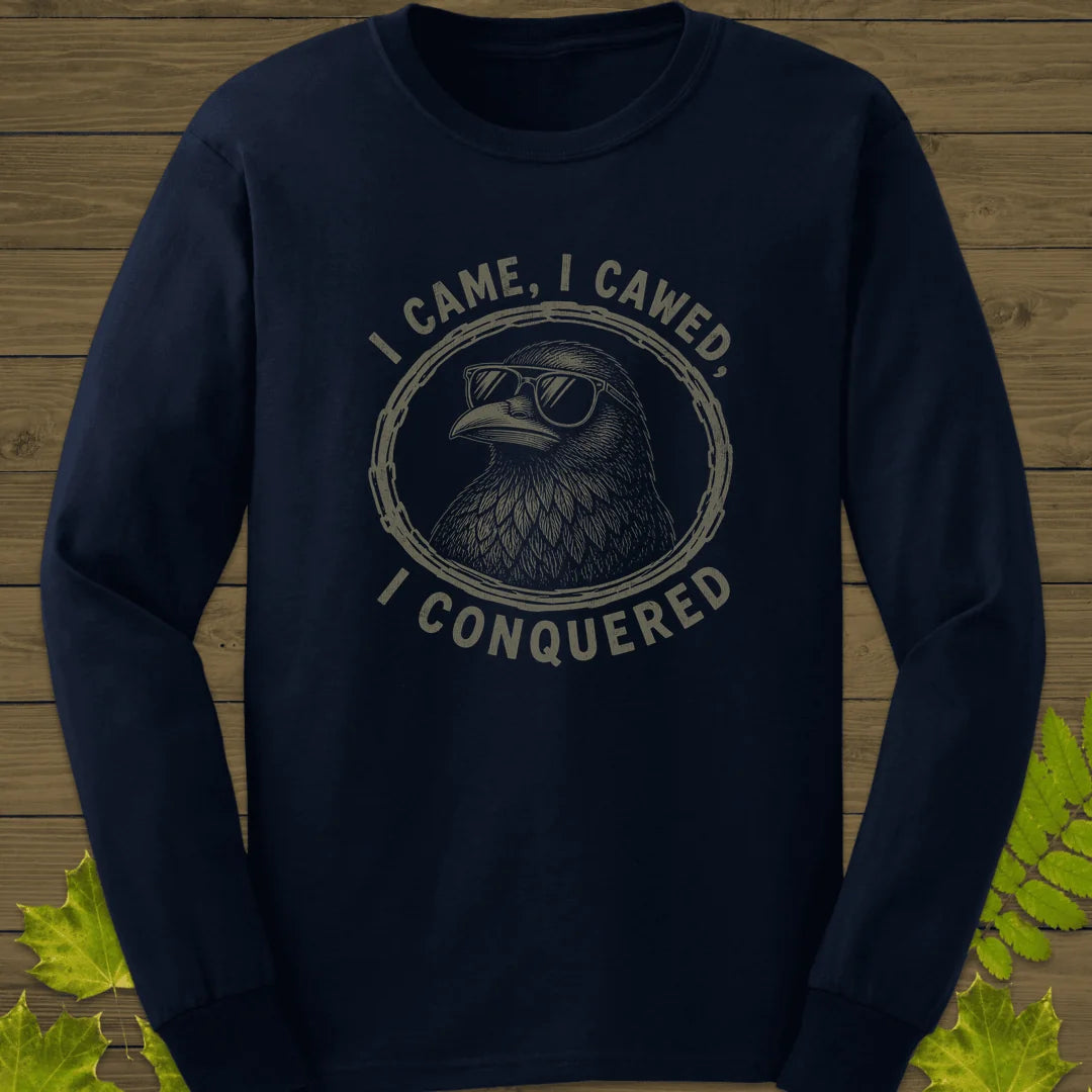 I Came I Cawed Long Sleeve in Navy