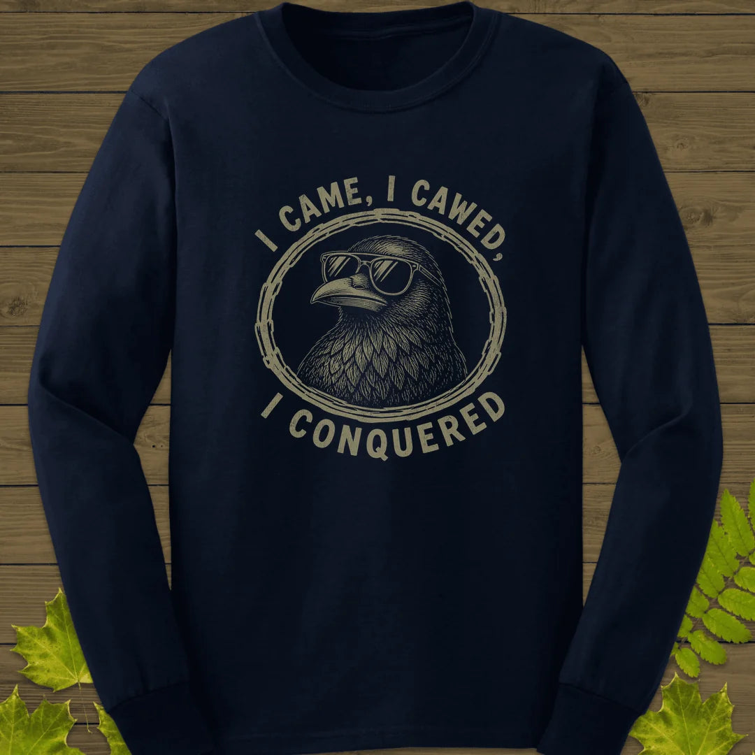 I Came I Cawed Long Sleeve in Navy
