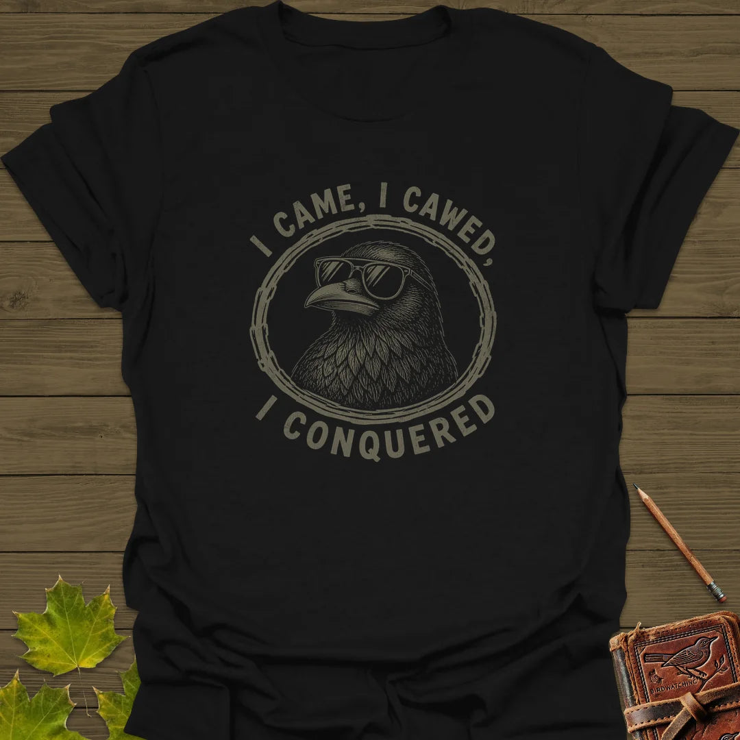 I Came I Cawed T-Shirt in Black