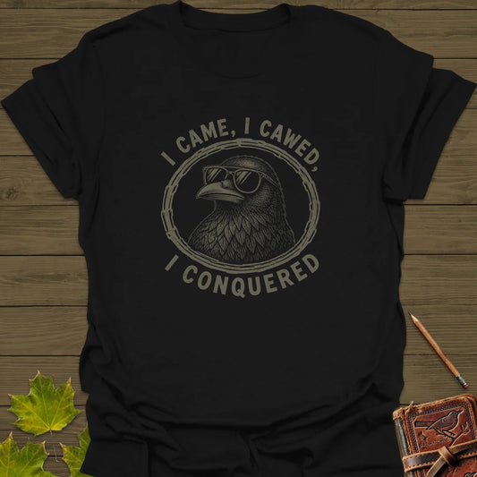 I Came I Cawed T-Shirt in Black