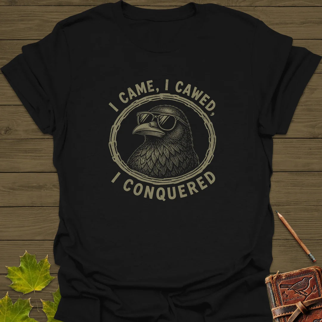I Came I Cawed T-Shirt in Black
