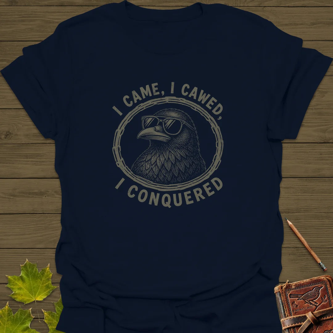 I Came I Cawed T-Shirt in Navy